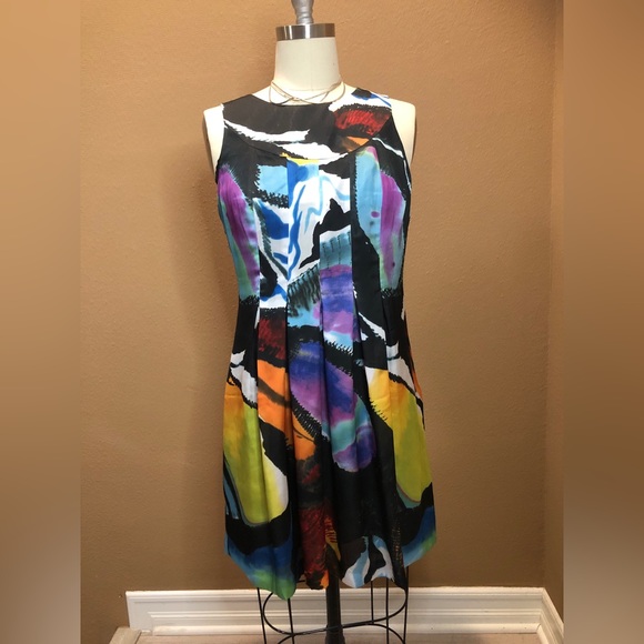 ‼️SOLD‼️Ted Baker London Women's Anibela Dress Multicolor Paintsroke 4UK 10US - Picture 2 of 7